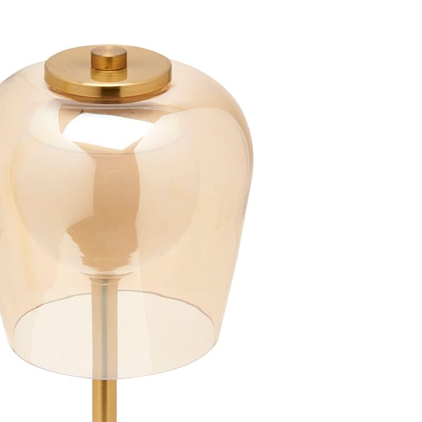 Hestia Bronze USB LED Touch Table Lamp - Glass Shade