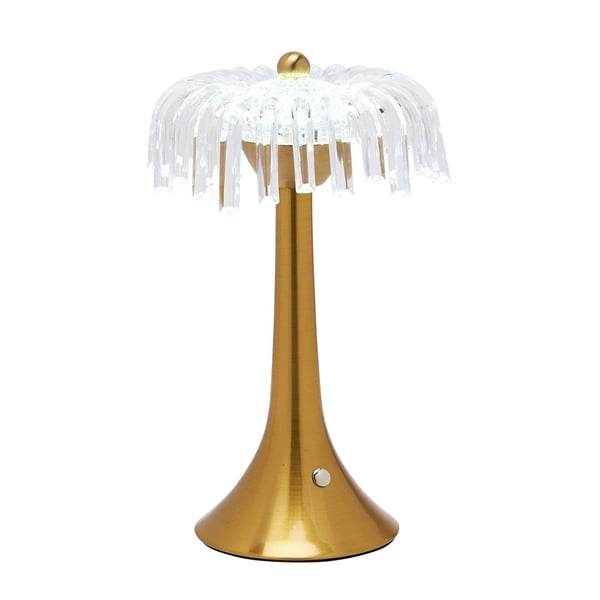 Hestia Crystal USB LED Touch Bordslampa med Bronsfot och Kant
