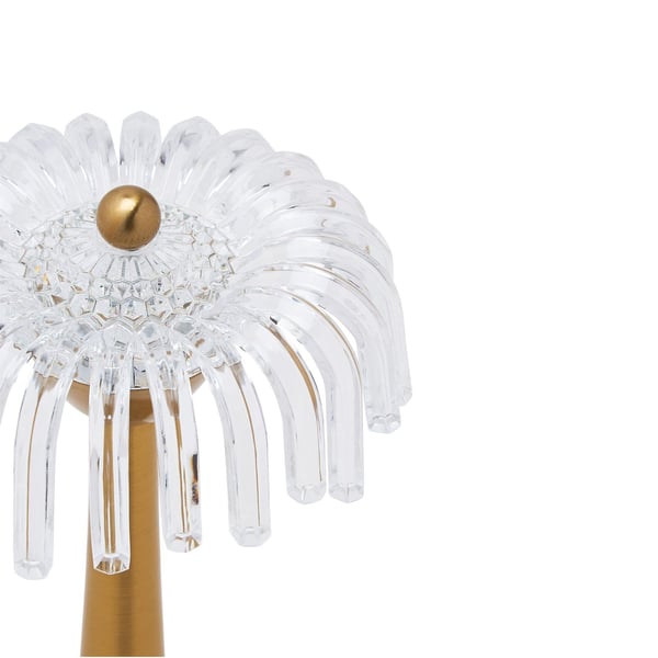 Hestia Crystal USB LED Touch Bordslampa med Bronsfot och Kant