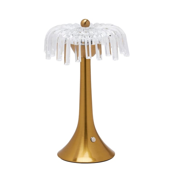 Hestia Crystal USB LED Touch Bordslampa med Bronsfot och Kant