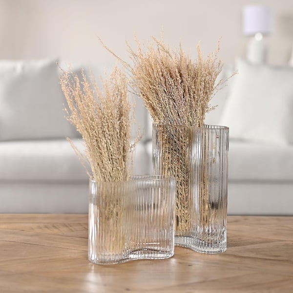 Hestia Klar Räfflad Glasvas - Stor