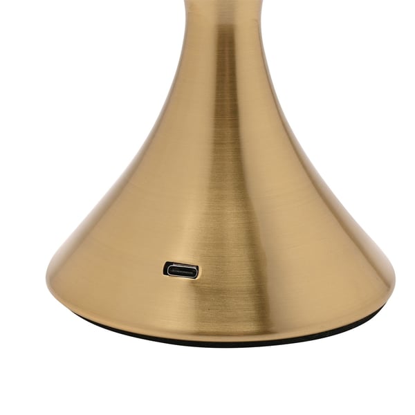Hestia Crystal Effect USB Touch Table Lamp with Curved Bronze Base