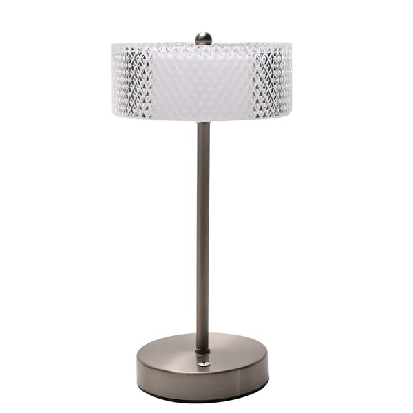 Hestia Nickel USB Touch Table Lamp with Crystal Effect Shade Hestia Nickel USB Touch Table Lamp with Crystal Effect Shade