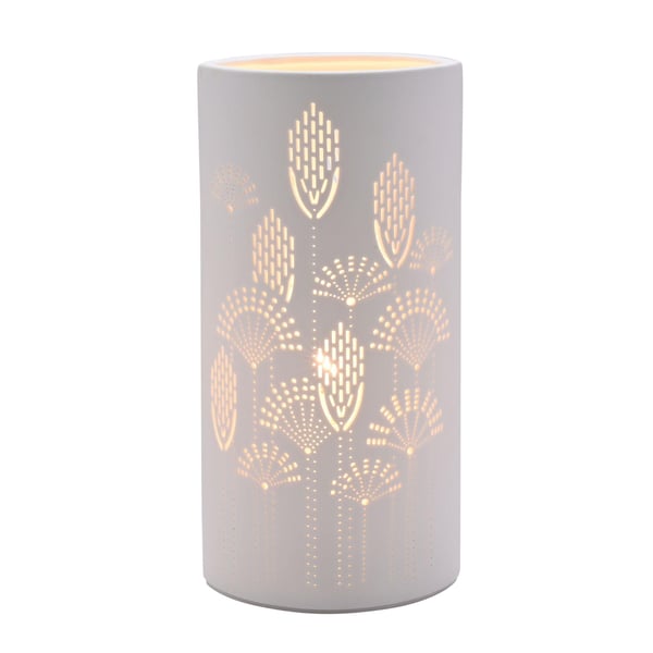Hestia White Ceramic Floral Table Lamp Hestia White Ceramic Floral Table Lamp