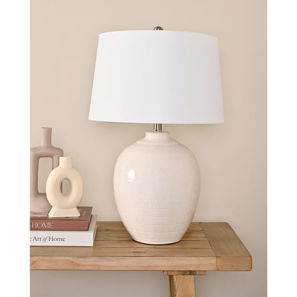 Hestia White Ceramic Table Lamp 25