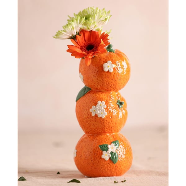 Hestia 21 cm trippel orange vas