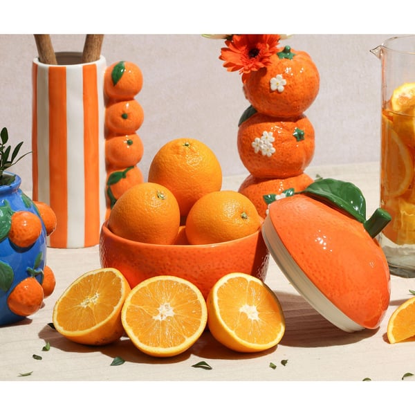 Hestia 21 cm trippel orange vas