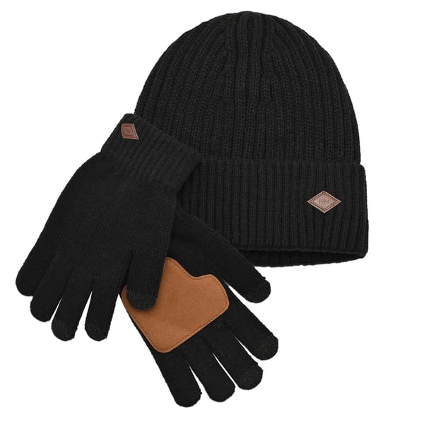 Harvey Makin Layers Hat and Gloves Gift Set - Black Harvey Makin Layers Hat and Gloves Gift Set - Black