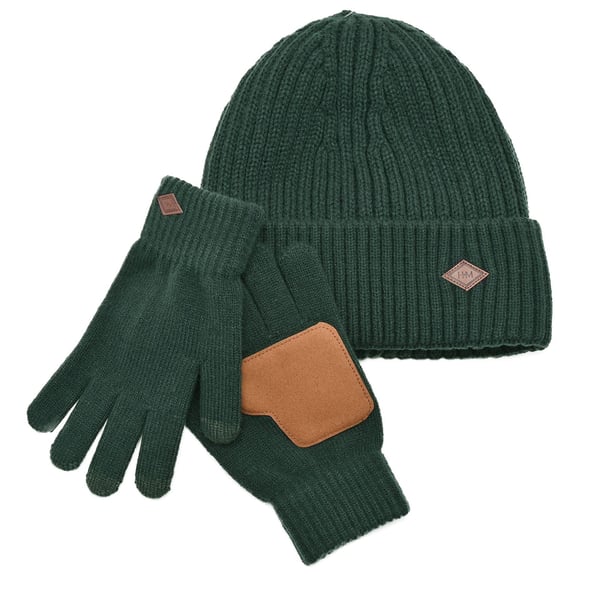 Harvey Makin Layers Hat and Gloves Gift Set - Green Harvey Makin Layers Hat and Gloves Gift Set - Green