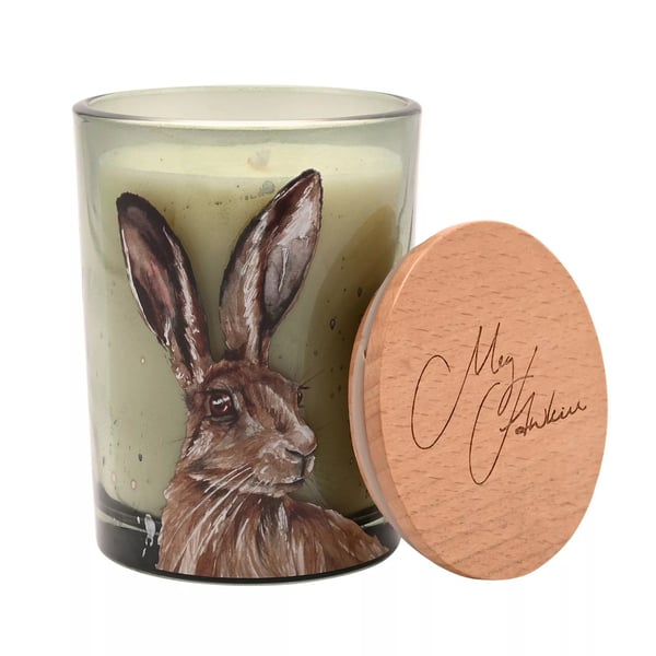 Meg Hawkins 250g Doftljus Hare - Vit Lavendel & Kamomill