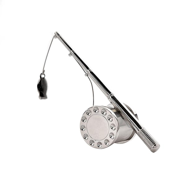 Wm.Widdop Miniatyrklocka Fiskespö - Satinsilverfinish