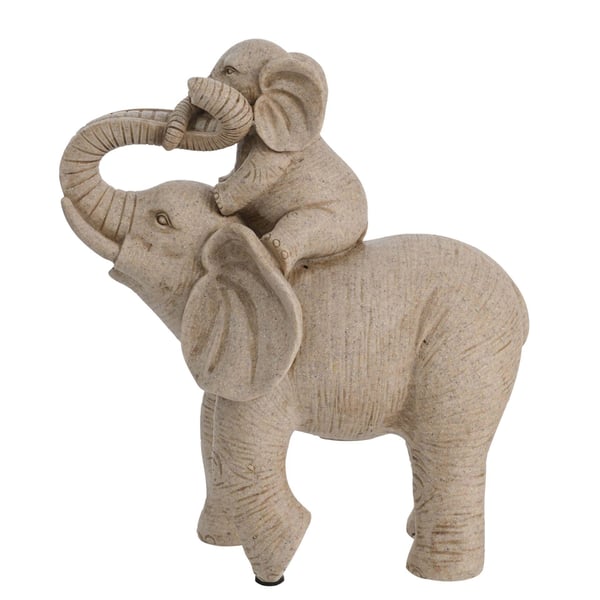Naturecraft Collection Elefant & Kalv Sandstensfinish