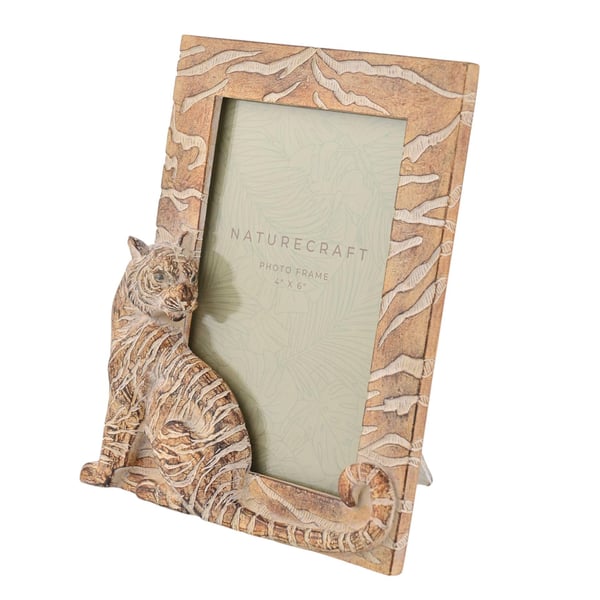 Naturecraft Wood Effect Tiger Photo Frame 4 x 6