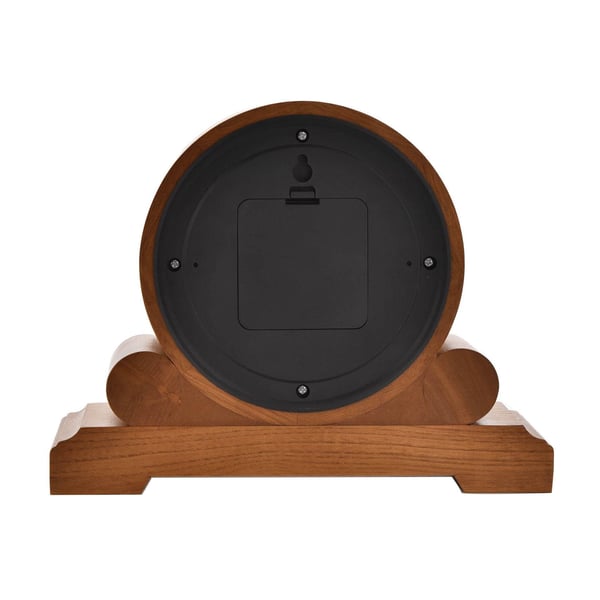 Wm. Widdop Barrel Shape Oak Finish Arabic Mantel Clock