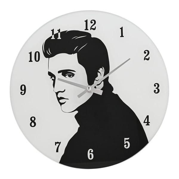 Hometime Iconic Collection Glass Wall Clock 30cm The King Of Rock & Roll Hometime Iconic Collection Glass Wall Clock 30cm The King Of Rock & Roll