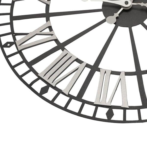 Hometime Retro Metal Skeleton Wall Clock 49cm