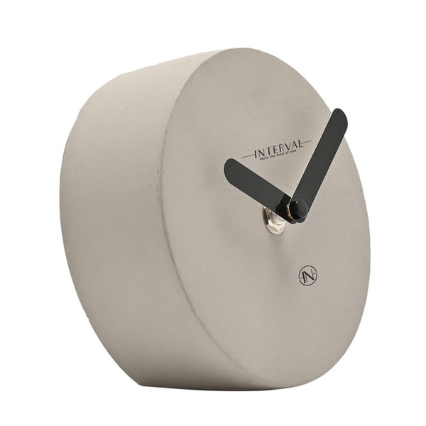 Interval Round Cement Mantel Clock - 13cm
