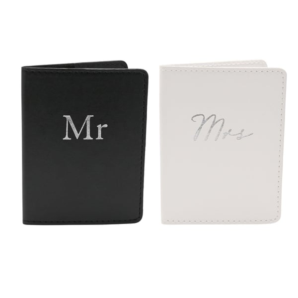 Amore 2 passinpidikkeen setti musta ja valkoinen - 'Mr & Mrs'