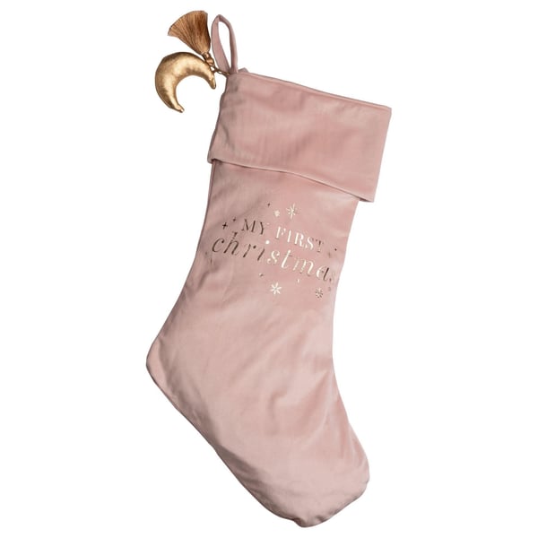 Bambino Baby's 1st Christmas Stocking Large - Pink Bambino Baby's 1st Christmas Stocking Large - Pink