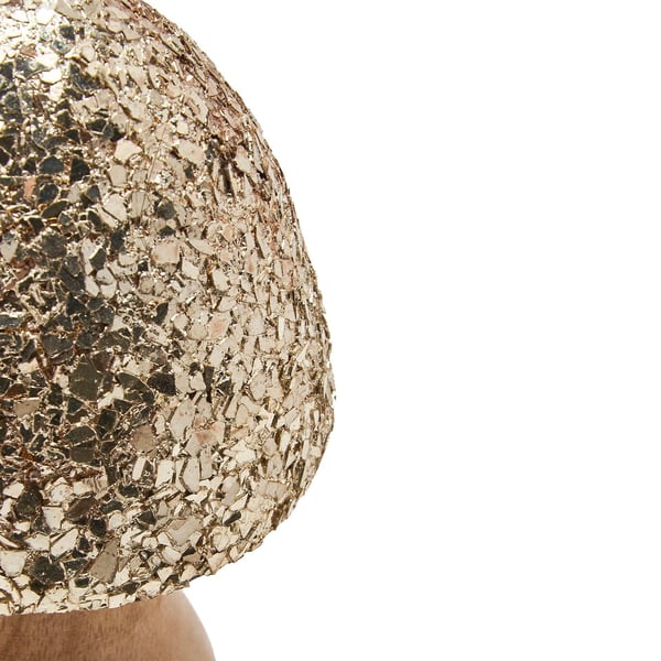 Wood with Mosaic Mushroom Ornament - Small