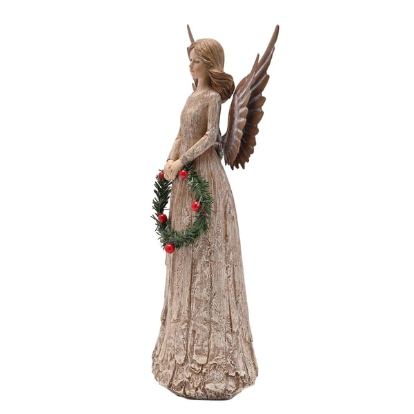 Angel with Wreath Standing Ornament.