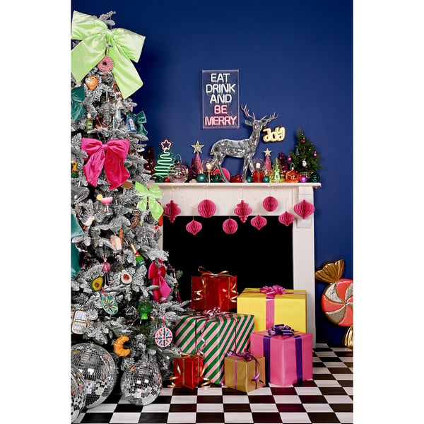 Bright Green Velvet Hanging Bow 50 x 40cm