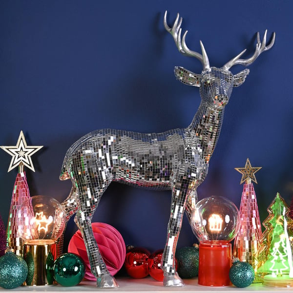 Pink & Gold Disco Ball Christmas Tree Ornament - Large