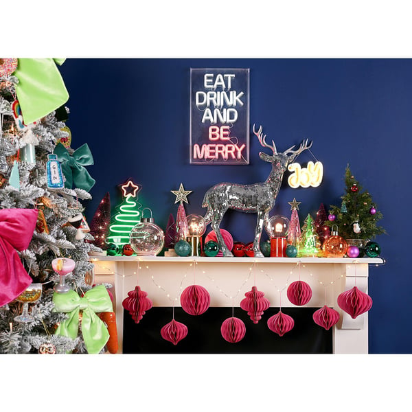 Pink & Gold Disco Ball Christmas Tree Ornament - Large