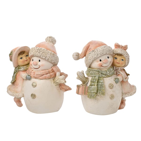 Set med 2 snögubbe-scenfigurer