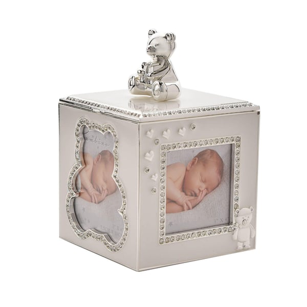 Bambino Silver Plated Bear Photo Frame Box