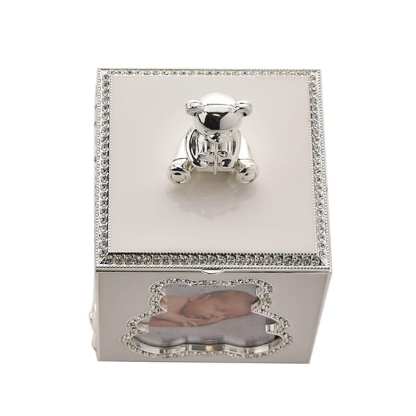 Bambino Silver Plated Bear Photo Frame Box
