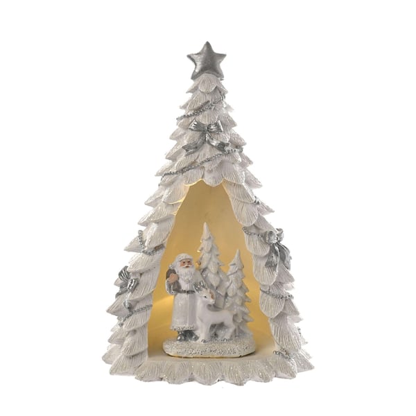 LED Freestanding Santa and Reindeer in Christmas Tree 24cm