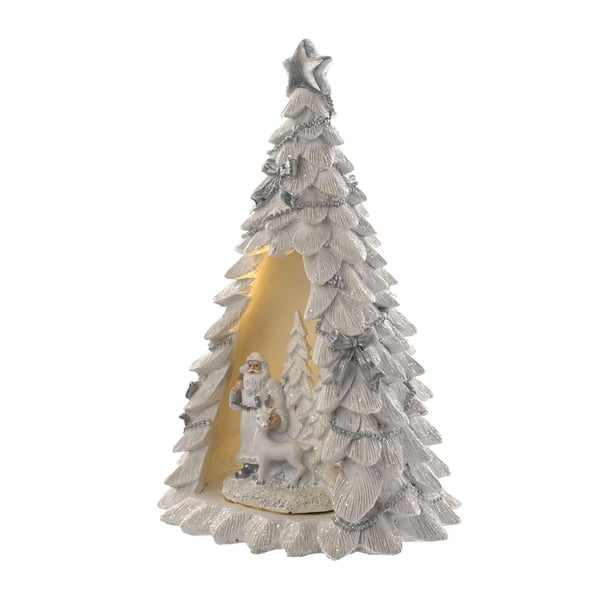LED Freestanding Santa and Reindeer in Christmas Tree 24cm
