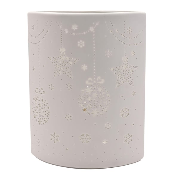 24cm White Porcelain Christmas Lamp