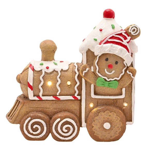 Santa & Friends LED Gingerbread Train - 32cm