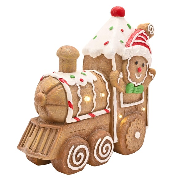 Santa & Friends LED Gingerbread Train - 32cm