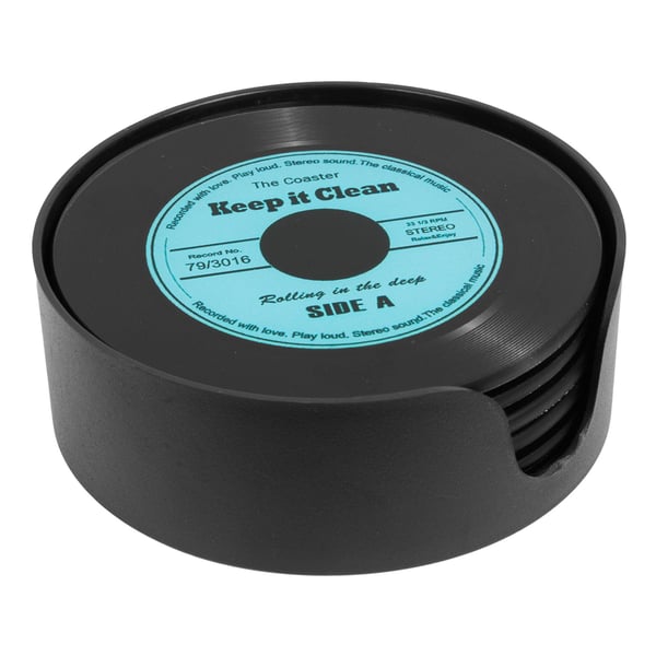 Harvey Makin Glass Vinyl Record Coasters (Pack of 6)