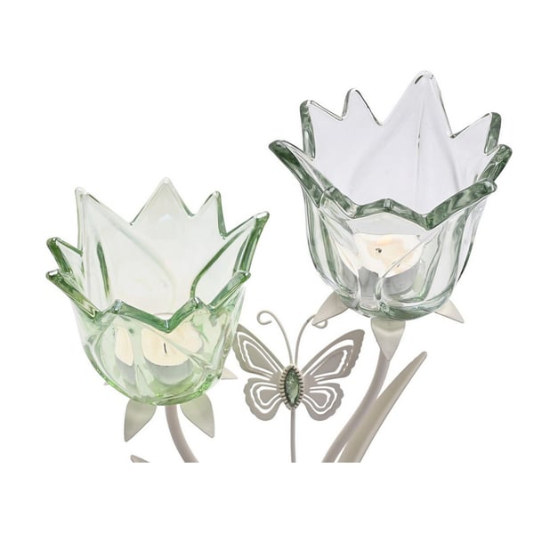 Hestia Glass Stem Double Candle Holder
