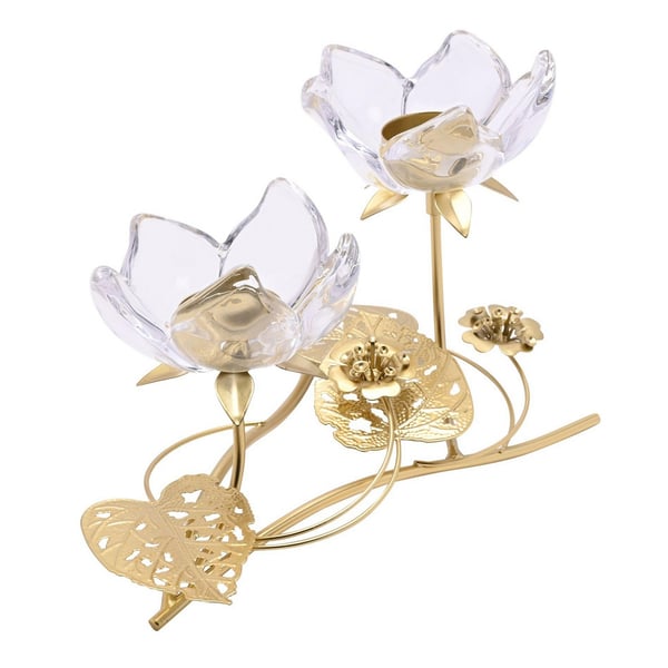 Hestia Glass Stem Double Candle Holder