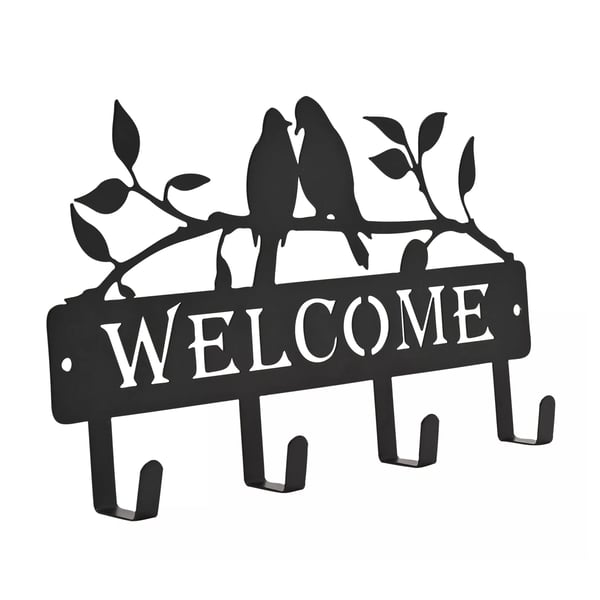 Country Living Welcome Metal Hook Gardening Plaque
