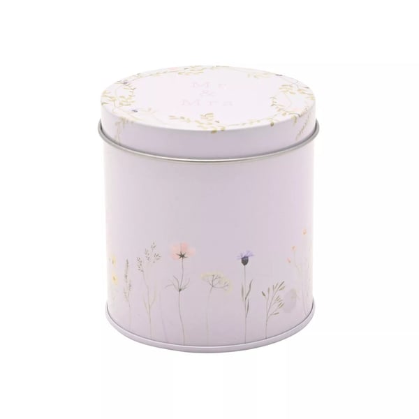 Celebrations Love Story Mr & Mrs Happily Ever After Wildflower Tin Scented Candle