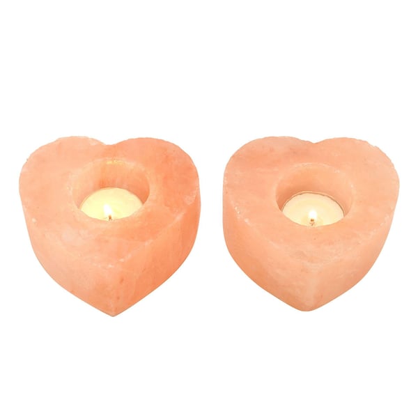 Himalayan Salt Heart Tea Light Holder (2-pack)