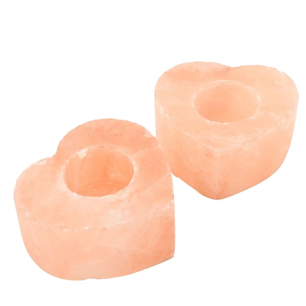 Himalayan Salt Heart Tea Light Holder (2-pack)