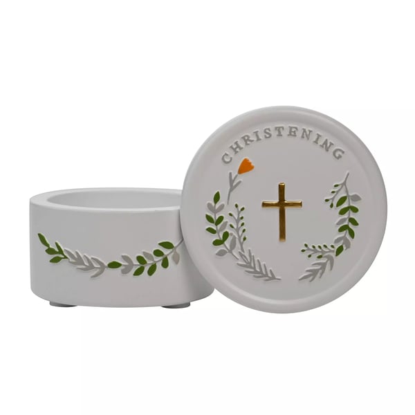 Celebrations Christening Resin Trinket Box