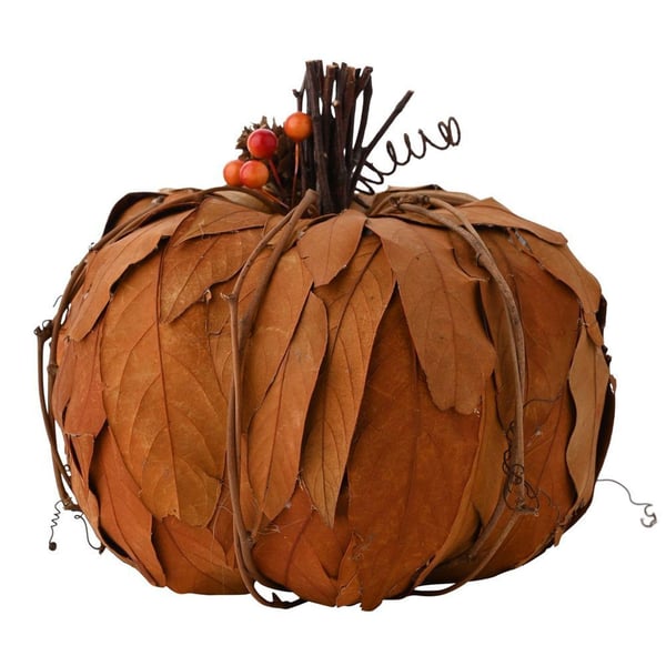 Country Living Natural Leaves Pumpkin 16cm x 22cm