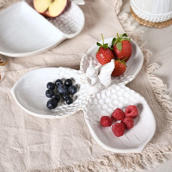 Country Living Squirrel & Acorn 3 Tray Serving Plate