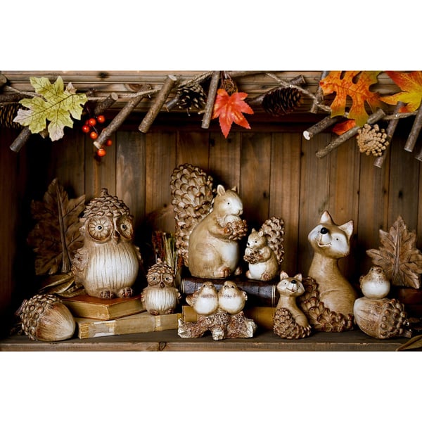 Country Living Wood Effect Resin Owl - Large