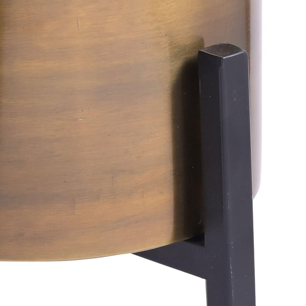 Country Living Set Of 2 Iron Planters On Stands Gold & Bronze