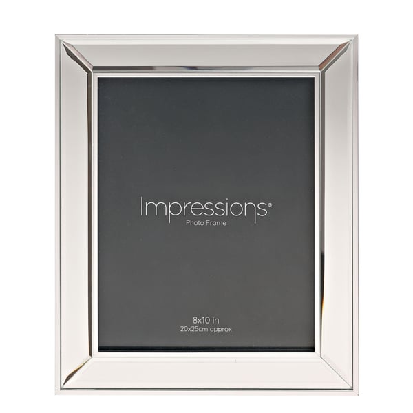 Impressions Mirror Photo Frame Silver Border Corner Bevel 8 x 10