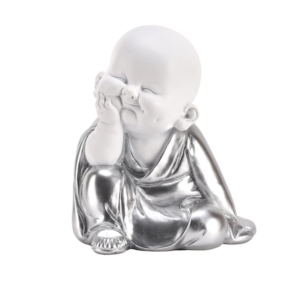 Hestia Valkoinen & Hopea Buddha - Käsi leualla